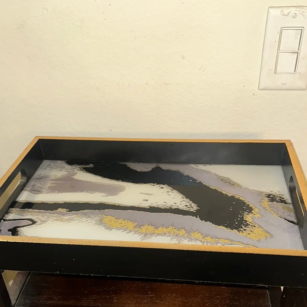 Black and Gold Decorative Tray